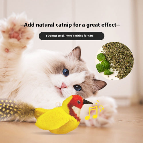 Chirping Catnip Bird plush cat toy