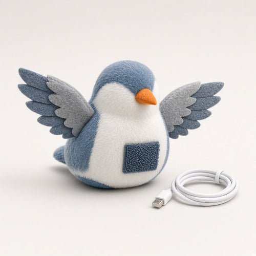 Chirping Flapping Bird Cat Toy – Touch-Activated, Rechargeable