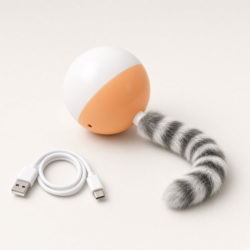 Automatic Rolling Cat Ball with Tail – Rechargeable Interactive Toy