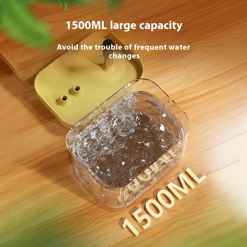 1500 ml large-capacity transparent water tank of the cat water fountain